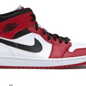 Nike Air Jordan 1 Mid Red Black White Sneakers